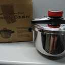 6 Quart Stainless Steel Pressure Cooker, Heavy Duty Stovetop Pressure Cooker, Induction Compatible, Safety Lock, Even Heat Base, Ideal for Family Meals & Daily Cooking