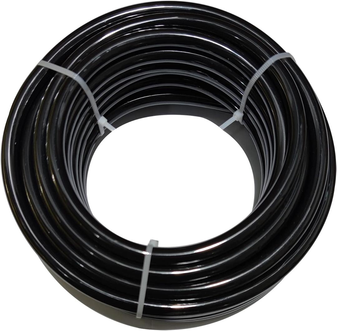 Beduan 6mm x 4mm Black Pneumatic Tubing Pipe PU Polyurethane Air Compressor Tubing Hose Pipe Line Fluid Transfer 39.4ft 12 Meter (6mmx4mm-39.4ft, Black)