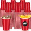 Mifoci 400 Pcs 16 oz Red Disposable Cups Bulk Large Plastic Cups Pack for Graduation Wedding Drinks Soda Punch Barbecues Picnics Birthday Summer Party Supplies, 16 Oz, 13.39 Inches X 7.09 Inches