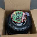 13x5.00-6 Tire and Wheel Flat Free Assemblies (2 Pack),13 x5x6 Solid Rubbe Tires and Wheel for Riding Lawn Mower - With 3/4" Bushings (Extra 5/8" Bushings) and 3" Centered Hub (Gray)