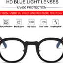 2 x Trendy Round Blue Light Blocking Glasses for Women Men Retro Vintage Circle Style Non-prescription Computer Glasses