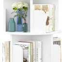 Aheaplus Rotating Bookshelf, Small Corner Bookshelf for Small Space, 360 Display 4 Tier Floor Standing Bookcase Storage Rack, Wood Narrow Book Shelf Organizer for Bedroom, Living Room, White