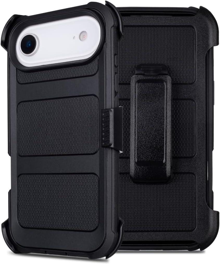 Case for iPhone 17 Air Case with Belt Clip Holster,for Defender iPhone 17 Air Cases with Stand,Heavy Duty Rugged,3 Layers of Sturdy,Anti-Drop,Cases iPhone17AirCase Protective (Black)