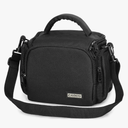 CADeN Compact Camera Shoulder Crossbody Bag Case Compatible for Nikon, Canon, Sony SLR/DSLR Mirrorless Cameras and Lenses Waterproof(1.0 S, Black)