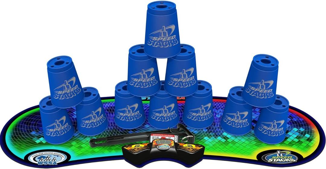 Speed Stacks | Sport Stacking Competitor, Blue - 12 Cups, Holding stem, with GX Timer and mat | WSSA Approved
