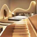 110V 2 Wire Warm Led Strip Lights Outdoor 50ft 3000K Led Rope Lights Indoor Waterproof Flexible Cuttable Connectable with UL Listed Power Supply for Home Bedroom Garden Decoration (Yellow)