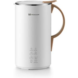 OK MOKKOM Automatic Nut Milk Maker 20 oz Soy Milk Maker, Homemade Almond, Oat, Coconut, Soy, Plant-Based Milk Dairy Free Beverages, Almond Milk Maker with Delay Start/Boild Water/Self Clean - White