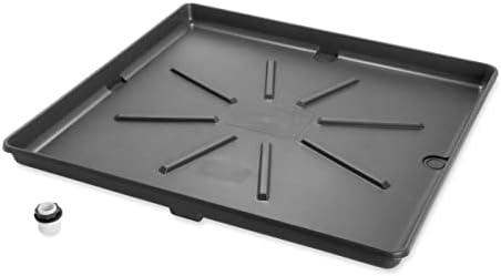 30 x 32 in. Graphite Drain Pan with PVC Fitting
