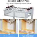 Under Sink Organizer, 2 Pack 2 Tier Pull Out Under Cabinet Organizer Shelf with Pad for Framed Cabinets, Metal Slide Out Under Sink Storage, Mesh Sliding Drawers for Kitchen Bathroom Laundry, Grey
