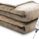 Electric Blanket Twin 62"x84" Heated Electric Blankets 10 Heating Levels 12 Time Settings 8 Hours Auto Off Fast Heating and Overheat Protection ETL Certified Machine Washable,Light Brown