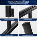Egadis 1 Pack 2.56 in. x 2.56 in. x 46 in. Aluminum Side Mount Railing Post for 36" Railing Kit, Black Textured Outdoor Powder-Coat Finish Fascia Mount Level/Stair Post for Decks, Porches, Balconies