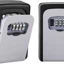 Key Lock Box for Outside - Sturdy and Durable Lock Box for House,5 Key Capacity Lockbox for Keys Outdoor,Waterproof Emergency Spare Lockbox with Resettable Code for Home,Garage,Airbnb, Gray