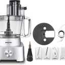 14-Cup Aluminum-Diecast Food-Processor - XL Bowl, Large Chute, 800W Motor & Silver Die-Cast Base, Slicing & Shredding, Chopping & Mixing, For Fries, Cheese, Meat & Veggie Prep, For Home Use