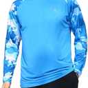Light Face Men's Sun Protection Hoodie Shirts UPF 50+ Long Sleeve SPF UV Rash Guard Fishing Hiking Lightweight, M