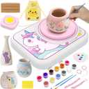 LERJIAUS Pottery Wheel for Kids, Arts and Crafts for Kids Ages 8-12 with 3 Pack Air Dry Clay Art Supplies, Crafts Unicorn Toys for 4 5 6 7 8 9 10 11 12+ Girls Gift