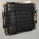 2 Set Large Stackable Wire Basket with Bamboo Tops & Tag- Pantry Organizer and Storage Bins, Kitchen Counter Cabinet Shelf Countertop Under Sink Organizing for Food Snack Produce Onion Potato Bread