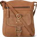Oak Leathers Leather Crossbody Bag For Women With Adjustable Sling Strap - Medium Size Crossover Shoulder Handbag Purse (Cognac)