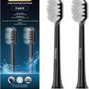 7MAGIC Model D36 Electric Toothbrush Replacement Brush Heads for Deep Cleaning, Durable and Effective, 2-Pack (Black)