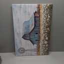 QIXIANG Turquoise Barn Canvas Wall Art Rustic Teal Old Barn and Windmill Flowers Painting Prints for Kitchen Home Decor Framed (16.00" x 24.00")