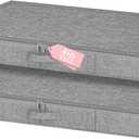 Low Profile Under Bed Storage Containers, 4" Tall Underbed Storage with Rigid Sidewalls & Bottom, Shallow Clothes Storage Organizer Bin with Lid for Couch Sofa Dorm, 2-Pack, 33.5 x 16 x 4 Inches Grey