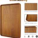 16" x12" Large Solid Acacia Wood Serving Tray Rectangular Wooden Serving Platter Natural Wooden Board for Bar Coffee Party
