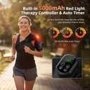 Cordless Red Light Therapy for Shoulder with Heat & Massage Vibration, Separate 5000mAh Portable Near-Infrared Light Therapy Wrap for Shoulder Discomfort, 3 Heat 4 Vibration Modes, 660nm & 850nm LEDs
