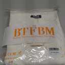 BTFBM Womens Short Sleeve Tops 2025 Summer Casual Crew Neck Oversized Sweater Solid Color Ribbed Knit T Shirts (X-Large)