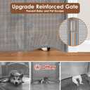 Reinforced 48" Extra Tall Dog Gate with Support Rods, 4 Ft Tall Retractable Dog Gates for Doorways 55" Wide Mesh Baby Gate for Cats - Prevent Baby/Pet from Jumping Over, Gray