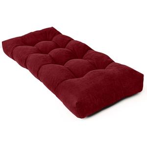 Bench Cushion 45 Inch - Chenille Fabric, High-Density Foam, Non-Slip Bottom, Soft Durable Indoor Tufted Long Seat Cushion for Window Garden Furniture (Red, 45x18x4 Inch)