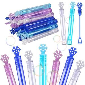 24Pcs Christmas Snowflake Bubble Wands for Kids, Mini Xmas Bubble Wand Toys Party Favors Xmas Bubbles Toys Gift for Christmas Classroom Awards Goody Bag Fillers Party Supply