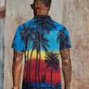 Hawaiian Golf Polo Shirts for Men Hawaiian Polo Shirts Premium Print Golf Top Moisture Wicking Dry Fit Soft Sports Tees (M)