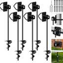 Ground Anchors Screw in Payivsve, Multi-Purpose Trampoline Stakes Heavy Duty, 3" Wider Spiral Mobile Home Anchors Hurricane Earth Anchor for Trampoline, Storage Shed, Swing Sets, Carports (13"-6pcs)