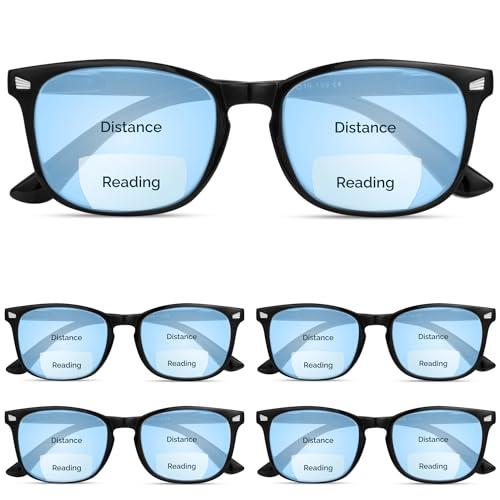 CCVOO 5 pack Reading Glasses for Women/Men, Bifocal, Progressive, Readers for Women/Men, Eye glasses, Blue Light Glasses +4.0