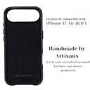 BLACKBROOK Leather Case for iPhone Air – Arden Handcrafted Slim Snap-On Cover, Full Grain Leather, MagSafe Compatible, Camera & Screen Protection, Elegant Gift Box Black