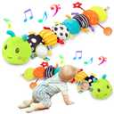 Baby Sensory Toys 0-6 6-12 Months, Musical Plush Animal Stuffed Caterpillar with Crinkle & Rattle, Tummy Time Toys for Infants Newborn 3 6 9 12 18 Months, Car Seat and Shower Gifts for Boys Girls