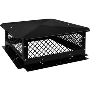 Chimney Rain Cap, Chimney Cover Fireplace Chimney Flue Caps, Adjustable Metal Strips with Bolts Screws Black (18" x 21")