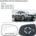 Passenger Side View Heated Mirror Glass Replacement For Volvo S60 S80 V60 2012 2013 2014 2015 2016 2017 2018 Mirror - For Volvo S60 S80 V60 Passenger Side Mirror Convex With Backing Plate