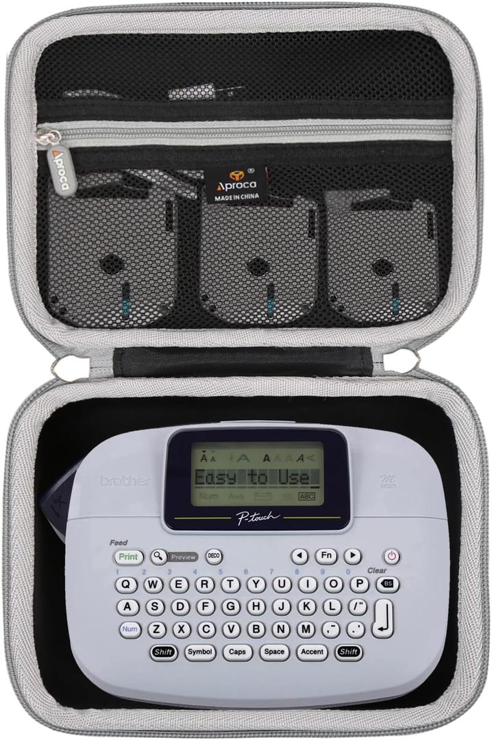 Aproca Storage Case Compatible with Brother PT-M95 P-Touch Monochrome Label Maker, Portable Hard Bag for 4 Label Tapes (Case Only)