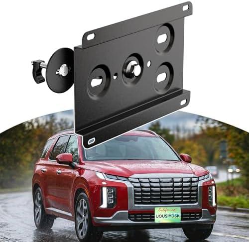 Front License Plate Bracket Compatible with Hyundai Palisade, Santa Cruz, Santa Fe4th genTM,Tucson4th gen NX4,Tucson Plug-In Hybrid4th gen NX4,Venue No Drill Grille License Plate Holder, Car Tag Frame