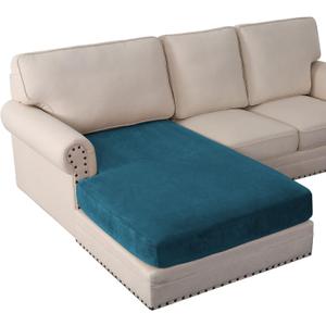 PrinceDeco Velvet Couch Cover for Dogs, Washable L Shaped Couch Cover, 1 Piece, Deep Teal (1 pcs chaise)
