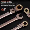 HORUSDY 24-Piece Flex-Head Ratcheting Wrench Set | Metric and SAE | Ratchet Combination Wrenches Set with Organizer | 72-Teeth | Chrome Vanadium Steel | 8-19 mm & 1/4 to 7/8