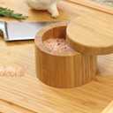 2 x Round Bamboo Salt Box Eco-Friendly, 100% Organic bamboo, Professional-Grade,The best salt storage container on the market.