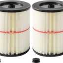 17816 Filter for Craftsman Shop Vac Filters 9-17816 Replacement for Craftsman Vacuum Filters Wet Dry Vac Filter fit 5/6/8/12/16 Gallon and Larger Vacuum Cleaner, 2 Pack