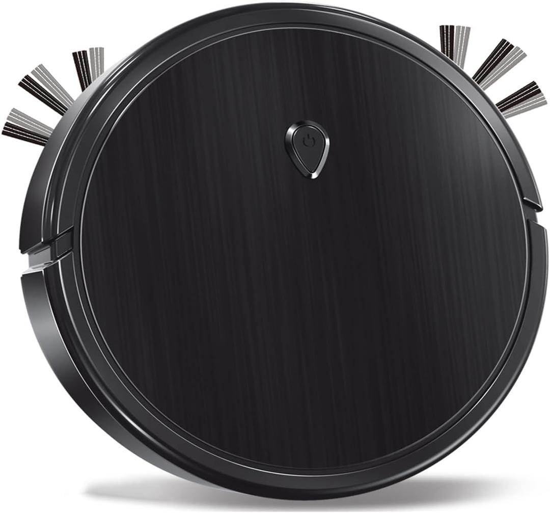 Robot Vacuum and Mop Robotic Vacuum Cleaner, One Button Start,Tangle-Free Design, Obstacle Avoidance,Ideal for Hard Floor, Pet Hair, Carpet,Robotic Vacuums Easy to Use (Black)