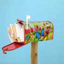 Spring Flower and Butterfly Mailbox Cover Magnetic Tulip Floral Waterproof Mail Wraps Post Letter Box Covers for Outdoor Garden Use 25.5x21 in