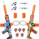 2 Pack Gel Splatter Blasters, Full Auto Electric Splatter Ball Toy, 10 Rounds Per Seconds, 50000+, 600 Hopper, 2 Rechargeable Batteries, Outdoor Activities Team Game Toy for Age 12+ Year Up