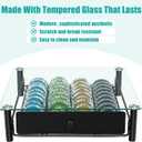 Coffee Pod Drawers, Crystal Tempered Glass Pod Holder Drawer Compatible with Nespresso Capsules, Holds Up to 40 Capsules, Size 14"x15.5"x4.5"