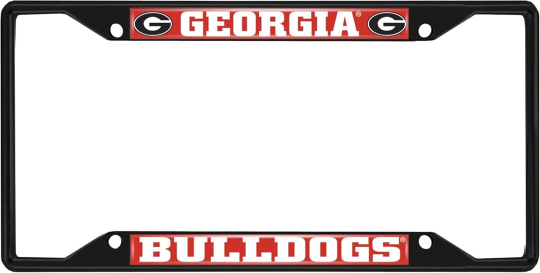 FANMATS 31250 Georgia Bulldogs Metal License Plate Frame Black Finish