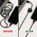 3 x Cord Organizer [Fast Lock] 6 Pack GRIPNEST Black Cable Management [Easy Grip] Cord Holder Clips, Adjustable Strong Adhesive Wire Holders for Cords, Desk, Office, Home, Car, or Nightstand.