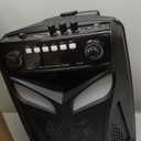 Portable Bluetooth PA Speaker System - 600W 10 Outdoor BT Speaker - Includes 2 Wireless Microphones, Party Lights, USB SD Card Reader, FM Radio, Rolling Wheels - Remote Control - Pyle PPHP101WMB